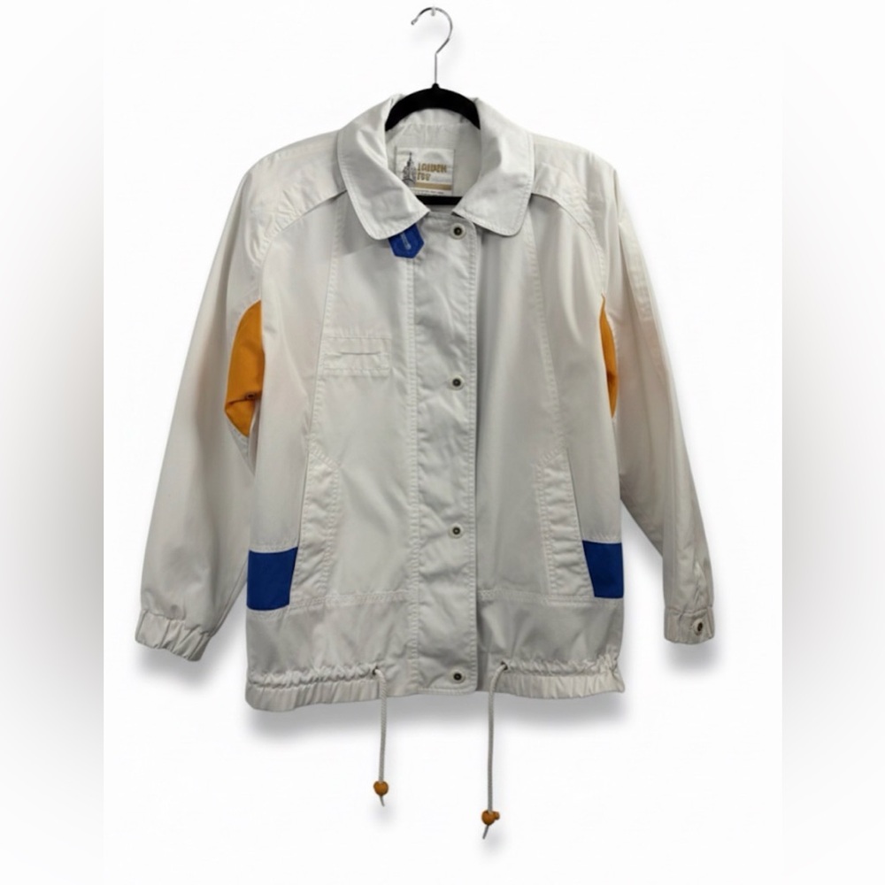 Vintage 90s London Fog Colorblock Windbreaker - Shoulder Pads - Picture 1 of 15